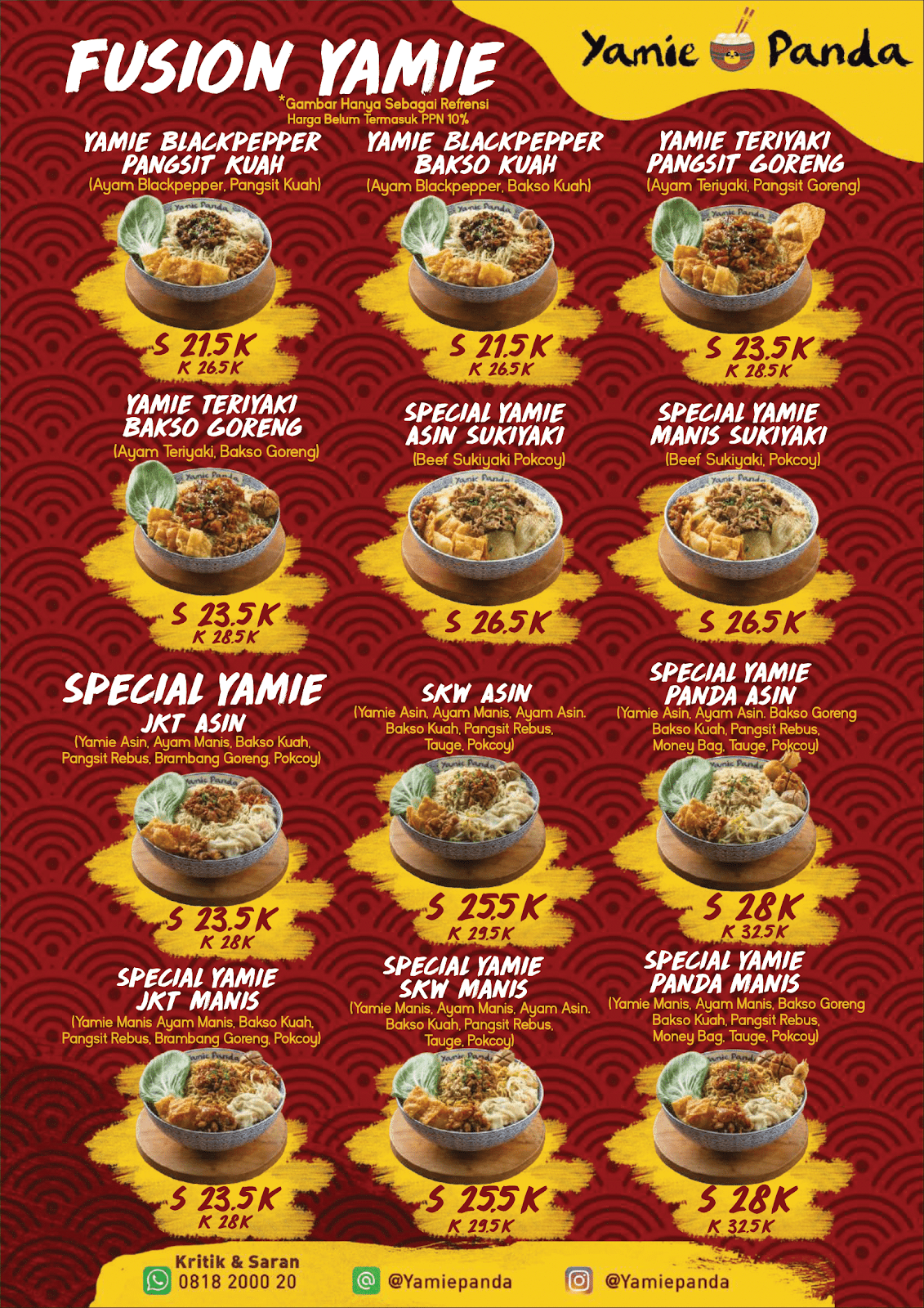 Menu — Yamie Panda Timoho